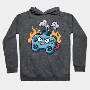 angry game controller with flame Hoodie